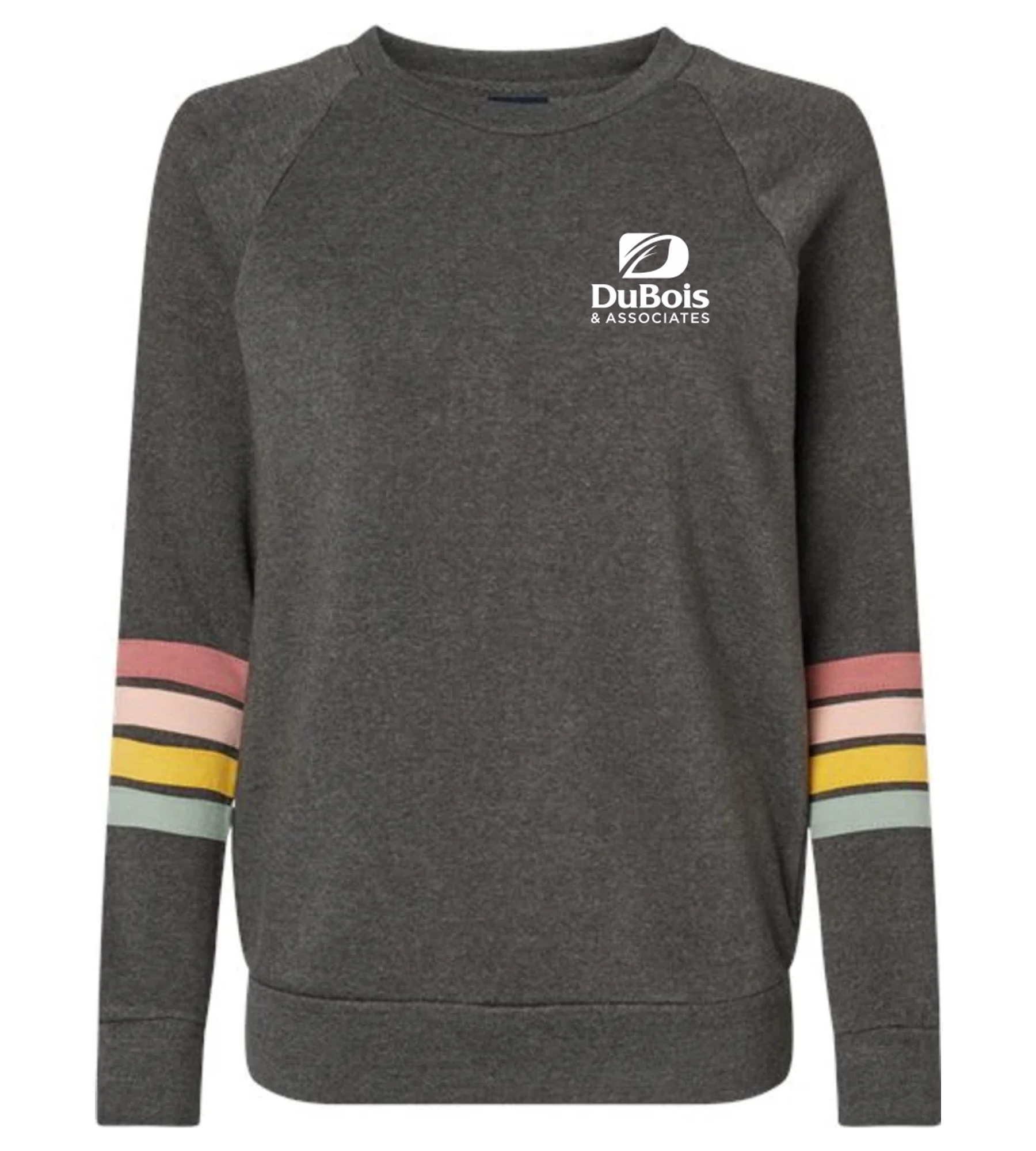 MV Sport Women's Striped Sleeves Crewneck Sweatshirt