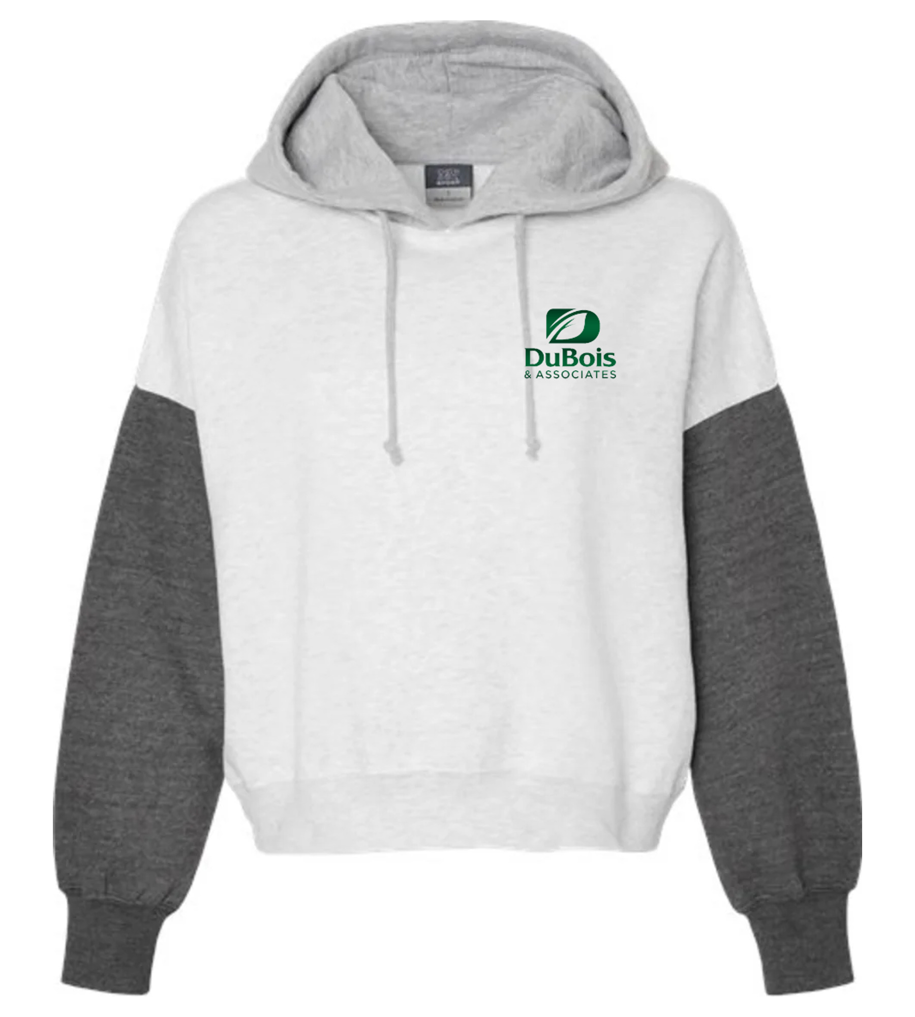 MV Sport Women's Sueded Fleece Colorblocked Crop Hooded Sweatshirt